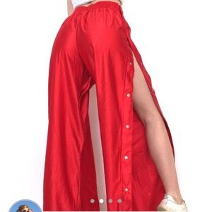 Red satin pant